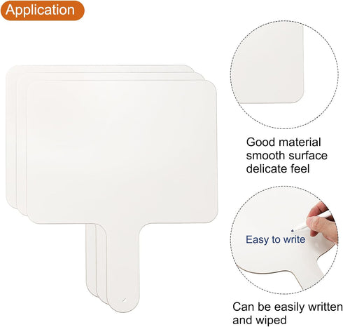 PATIKIL Dry Erase Answer Paddle, 10" x 8" Double Sided Handheld Whiteboard for Home Office Study, White