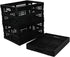 Morcte 3-Pack 15 L Plastic Collapsible Storage Crates, Folding Storage Crate, Black