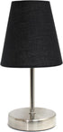Simple Designs LT1198-BLK-2PK 10.5" 2-Pack Stylish Mini Pop of Color Table Lamp