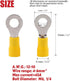 Hilitchi 100Pcs 12-10AWG Insulated Ring Electrical Wire Crimp Connectors (Yellow - M6)