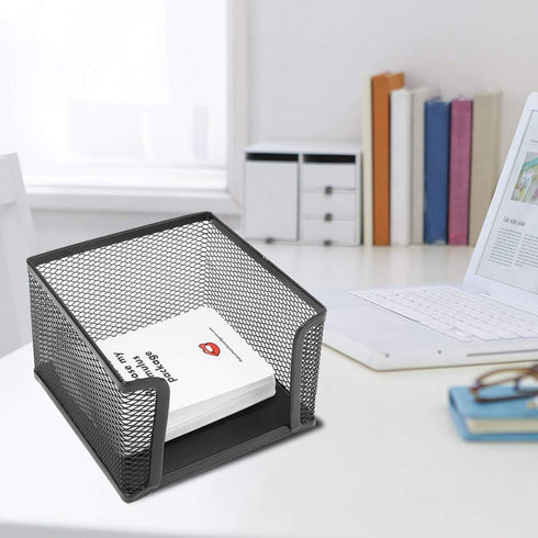 Tomotato Mesh Memo Holder, 4x4x3 Inch Metal Desk Organizer for Sticky Notes and Cards