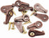 Glass Retainer Clips 5mm Cabinet Glass Clips with Screws for Fixing Glass Cabinet Doors (50, Brown)