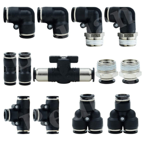 Beduan Pneumatic Push to Connect Fittings Kit, 10mm Tube OD x 1/2 inch NPT, 13 Pcs Quick Fittings