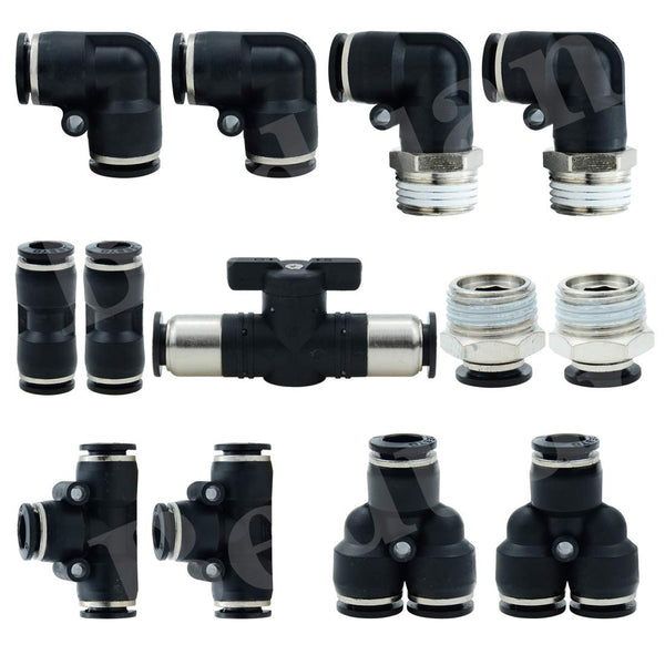 Beduan Pneumatic Push to Connect Fittings Kit, 10mm Tube OD x 1/2 inch NPT, 13 Pcs Quick Fittings