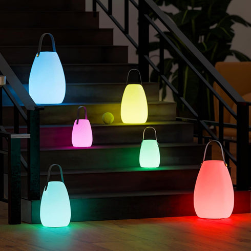 IP44 uuffoo Rechargeable Portable Table Lamp, Cordless RGB Lantern with Remote, Decorative LED Night Light, Waterproof