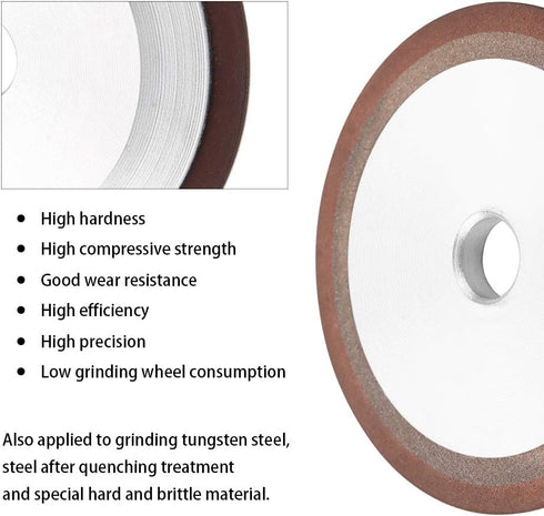 Diamond Grinding Cup Wheel, 100mm Diamond Resin, 180 Grit Cutter Tool for Carbide Metal
