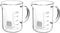 QWORK Beaker with Handle, 500ml Measuring Cup, Borosilicate Glass, 2 Pack