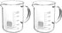 QWORK Beaker with Handle, 500ml Measuring Cup, Borosilicate Glass, 2 Pack