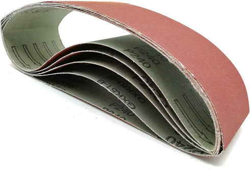 3 Inch x 21 Inch Sanding Belts, 5 Pack 320/400/600/800/1000 Grits, Aluminum Oxide for Woodworking, Metal Polishing