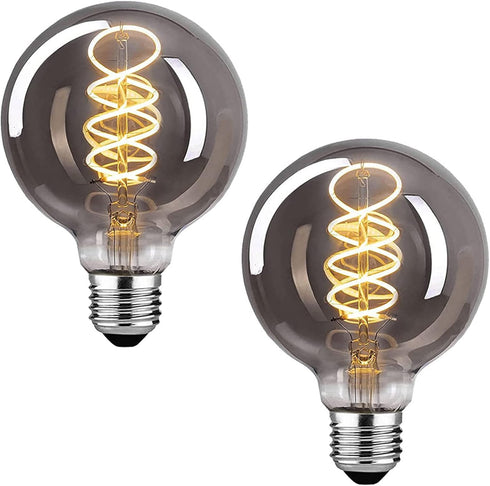 Lxcom Lighting LED Decorative Edison Bulb 6W, G25/G80 Globe Light Bulbs, 60W Equivalent, Warm White 2700K, 2 Pack.