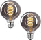 Lxcom Lighting LED Decorative Edison Bulb 6W, G25/G80 Globe Light Bulbs, 60W Equivalent, Warm White 2700K, 2 Pack.