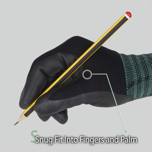 DEX FIT Nitrile Coated Work Gloves FN330-3D, Comfort Stretchy Fit, Firm Grip, Thin & Lightweight, Touchscreen Fingers,