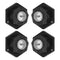 PRETYZOOM 4pcs Self-Adhesive General Purpose Rollers with Steel Ball Bearings, Black Mini