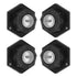 PRETYZOOM 4pcs Self-Adhesive General Purpose Rollers with Steel Ball Bearings, Black Mini