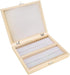Wooden Box with Lock for Storing Lab Glass Prepared Microscope Slides, 22.8x18.8x3.5cm / 9x7.4x1.4in for Educational Use