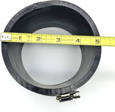 Flexible Rubber PVC Coupling with Stainless Steel Clamps, 4 inch, Black