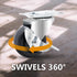 2 Inch Set 4 264 lbs (2 2 (17211) POWERTEC Swivel Caster Wheels of with Loads with Brakes & Without), Rubber Castor
