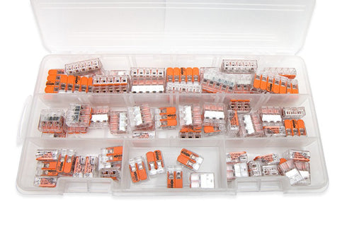 WAGO 221 Lever-Nuts, 75pc Wire Connector Assortment Pack with Case