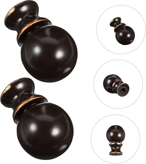 IWOWHERO 2Pcs Cow Horn Decorative Head Lamp Finial Unique Lamp Toppers for Table and Floor Lamps Zinc Alloy Screw Caps