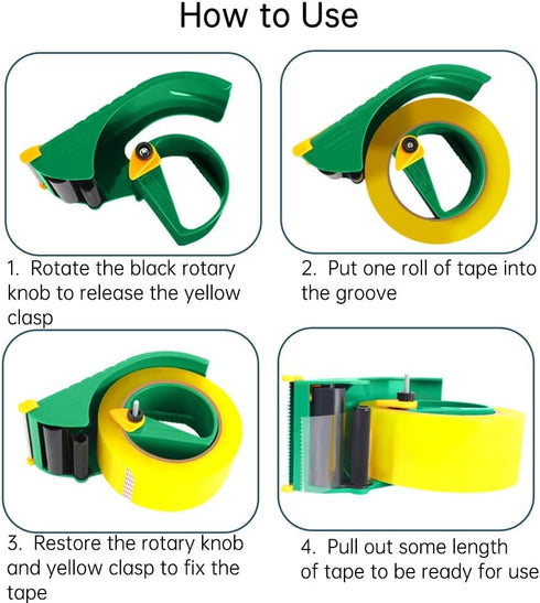 Professional Grade Packing Tape Dispenser, Heavy Duty Shipping Tape Cutter, Works with Tapes Up to 2 Inches