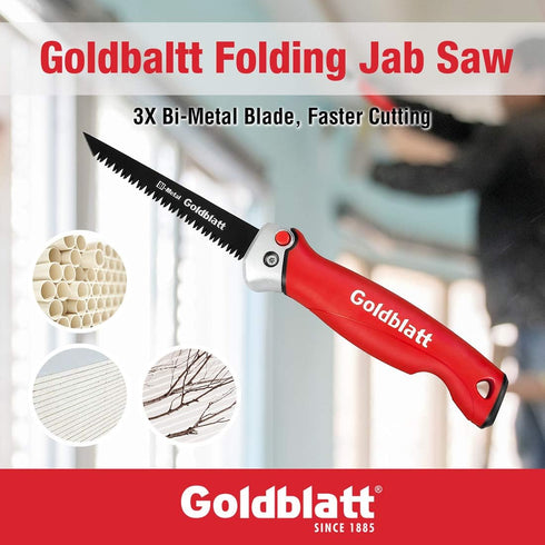 Goldblatt Folding Drywall / Sheetrock Saw - Jab Hand Saw with Soft Grip Handle for Wallboard and Plywood