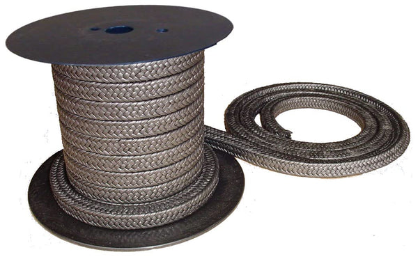 Graphitized Expanded PTFE 1200 Compression Packing for Pump Gland, Valve Stem, Mechanical Seal, 1/8" x 8 Feet