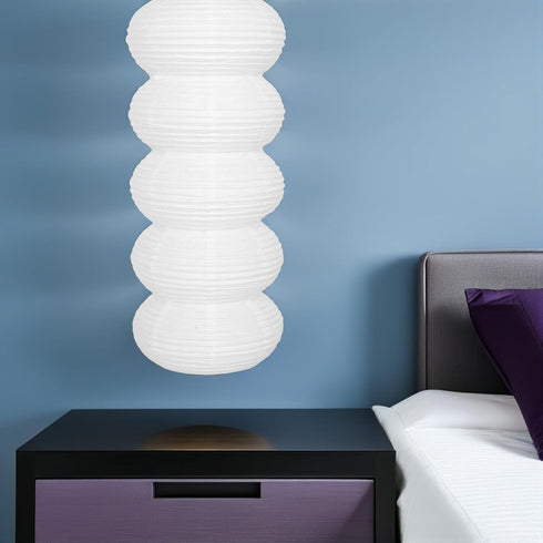 HOMSFOU Paper Floor Lamp Shade Replacement, White round Japanese Paper Lantern, Floor Lighting Shade for Living Room