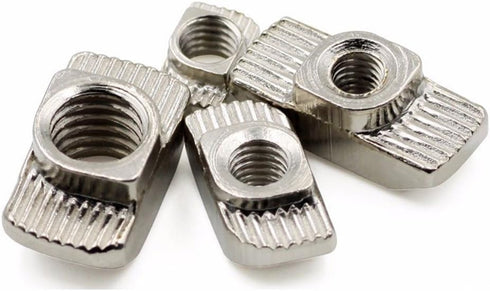 3030 Series 50-Pack M4 T-Nuts, Carbon Steel Nickel-Plated Half Round Roll in Sliding T Slot Nut