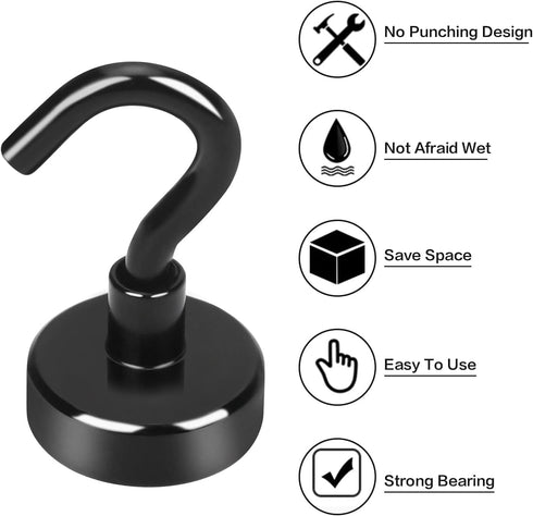 E BAVITE Magnetic Hooks, 30Lbs Heavy Duty with Epoxy Coating, 15 Pack, for Home, Kitchen, Office, Garage
