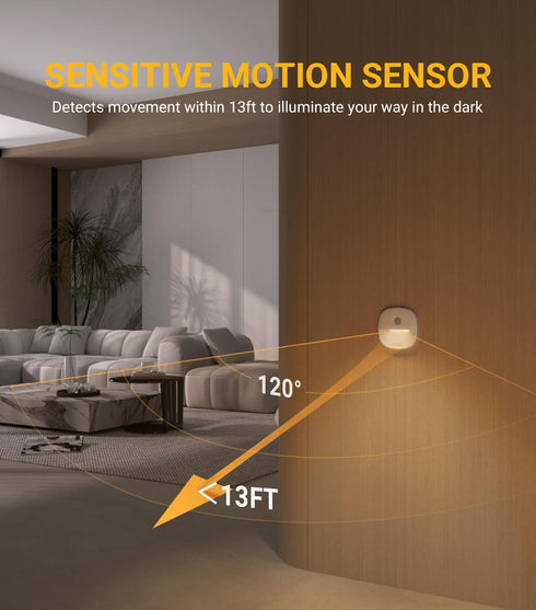 Closet 1-20LM Dimmable 3-Pack Lyridz Rechargeable Night Light, Motion Sensor Battery Nightlights, Mini Stick-on LED