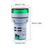 AITRIP 5PCS Digital DC Voltmeter LED Display Voltage Meter 20-500V Monitor with Green Indicator Round Lamp