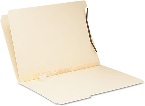 Self-Adhesive Folder Divider by Smead, 1" Twin Prong Fastener, Letter Size, Manila, 100 per Box (68027)