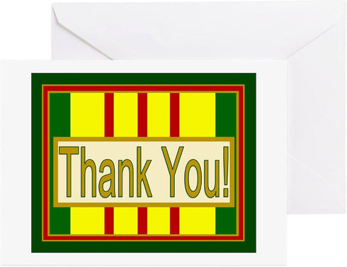 CafePress Vietnam Veteran Thank You Greeting Cards Greeting Card (20-pack), Note Card with