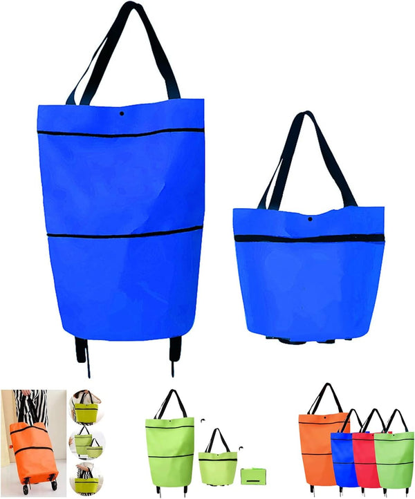 STYHYGBS 2023 New 2 in 1 Foldable Shopping Cart, Portable Collapsible Shopping Bag