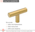 LONTAN 12 Pack Gold Drawer Knobs for Dresser Kitchen Cabinets, Brushed Brass T Bar Knobs, 2 Inch Length