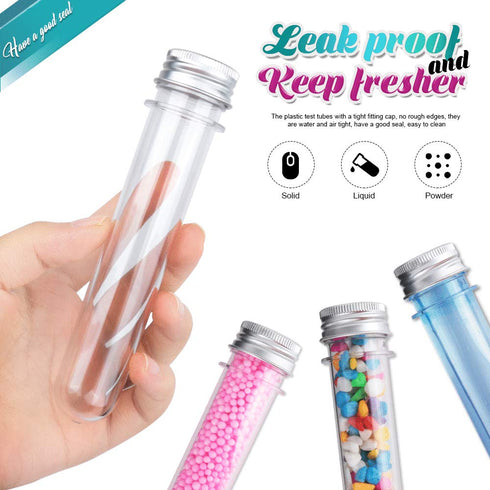 HNYYZL Bestsupplier 30 Pack Clear Plastic Test Tubes 40 ml 25x140mm, Gumball Candy Tubes, Bath Salt Vials