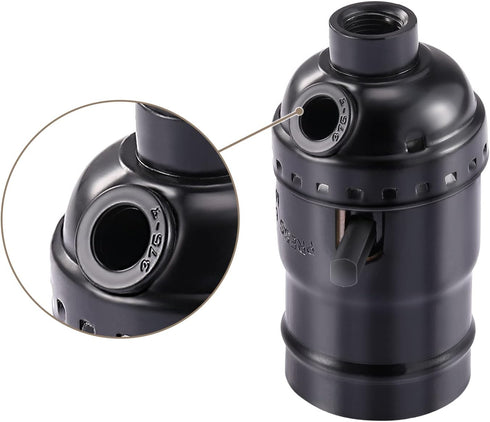 2 Sets Canomo Black Lamp Wiring Kit Includes All Adapters and Side Hole Lamp Socket Allow You to Make a Unique Bottle