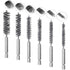 6 Pieces Stainless Steel Bore Brush Set with 15 Pcs Cleaning Needles, Twisted Wire Brush with Handle for Tubes