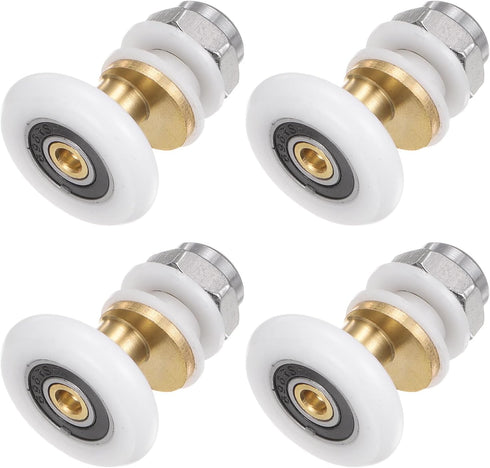 uxcell 25mm Diameter Shower Door Roller Runner Wheel, 1 Set (4pcs) Replacement Part for Bathroom Glass Sliding Door