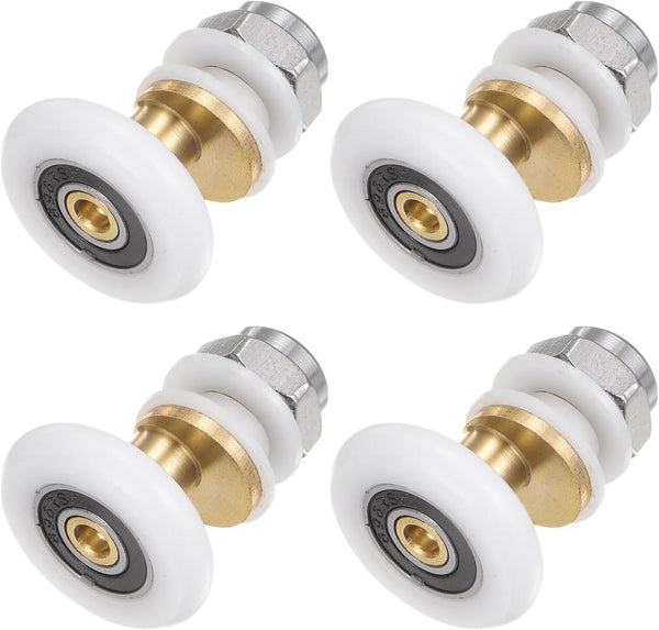 uxcell 25mm Diameter Shower Door Roller Runner Wheel, 1 Set (4pcs) Replacement Part for Bathroom Glass Sliding Door