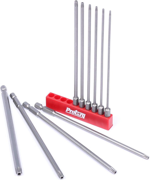 TORX Tamper Resistant Bits, Security TORX Bits (T7-T40), 150mm, 10-Pieces, High Grade S2 Steel