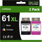Remanufactured 61XL Ink Cartridges for HP 61 61XL CH563WN CH564WN, 2-Pack (1 Black 1 Tri-Color)