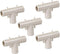 Supply Giant QQUF0100-5 Plastic PEX Poly Alloy Tee Barb Pipe Fitting | 1'' White (5 Pack)