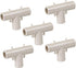 Supply Giant QQUF0100-5 Plastic PEX Poly Alloy Tee Barb Pipe Fitting | 1'' White (5 Pack)