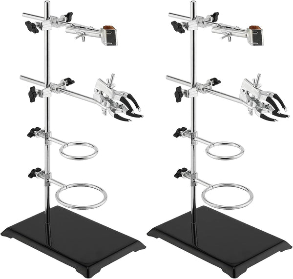 SEUNMUK 2 Pack Lab Stand Set - Laboratory Grade Stand Support Set with Coated Base for Fixing Labware