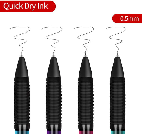 MyLifeUNIT Gel Pens, Black Fine Point 0.5mm Retractable Pens, Super Smooth Writing with Quick-Drying Ink (24 Pack)