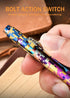 5 Origin-Joy Colorful Titanium Alloy Bolt Action Pen, Slim Lightweight EDC Pocket Tactical Pen, Portable Signature Pen