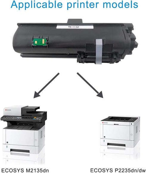 VICTORSTAR Compatible Toner Cartridge TK1152, Black for Kyocera ECOSYS Printers