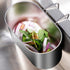 Frinovalt Stainless Steel Drain Basket, Kitchen Sink Drain Basket Storage Rack Strainer for Vegetables, Fruits, Kitchen