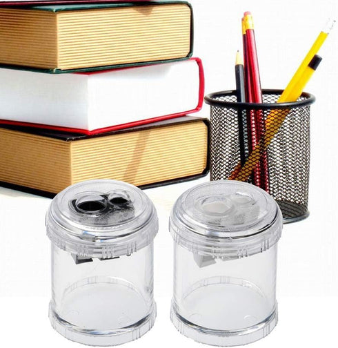 Manual Double Holes Pencil Sharpener, Metal Sharp Blade for Regular and Colored Pencils